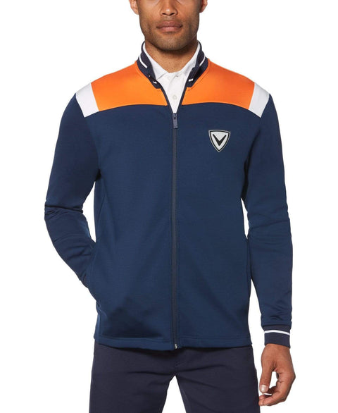 Mens Callaway X Color Block Full Zip Jacket Polos Dress Blues / M