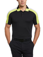 Digital Linear Engineered Block Golf Polo (Caviar) 