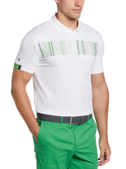 Multi-Color Floppy Disk Print Golf Polo (Bright White) 