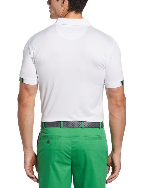 Multi-Color Floppy Disk Print Golf Polo (Bright White) 