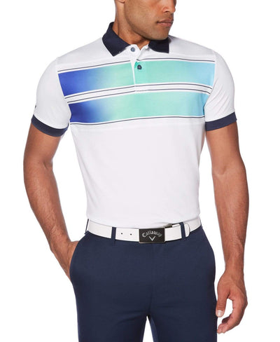 Mens Callaway X Ombre Chest Stripe Polo Polos Bright White / L