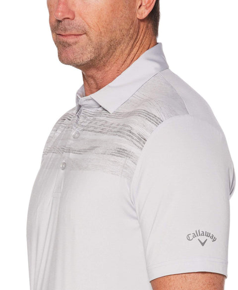 Mens Chest Print Polo Polos