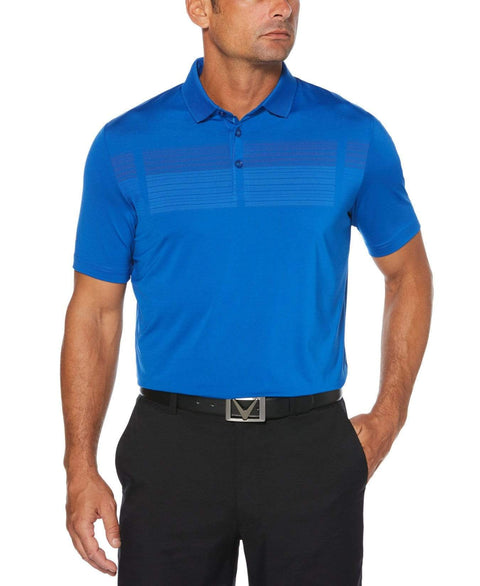 Mens Chest Print Polo Polos Lapis Blue / S