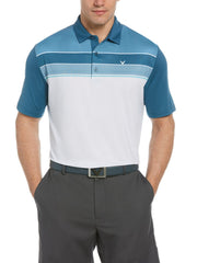 Mens Chest Striped Polo-Polos-Real Teal-XXL-Callaway