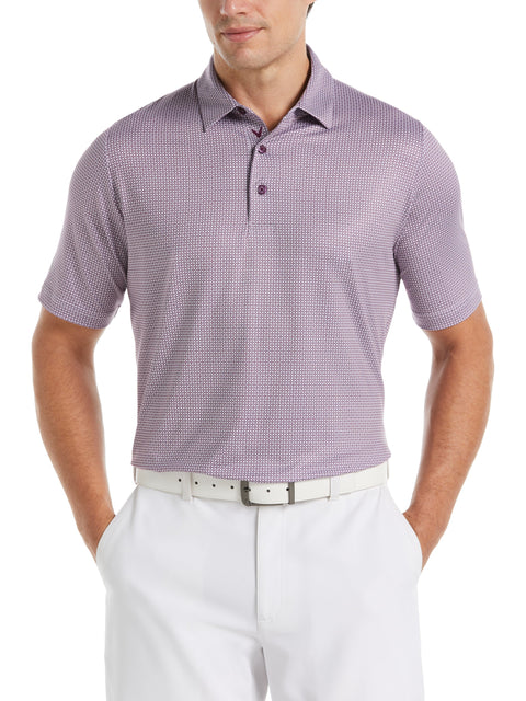 Chevron Foulard Print Golf Polo (Dark Purple) 