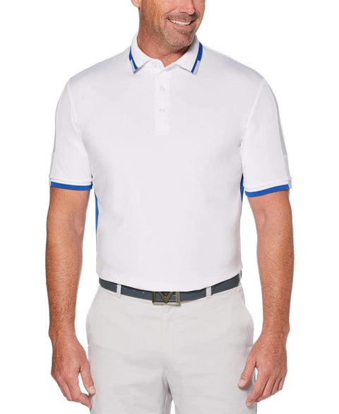 Mens Color Block Polo Polos Bright White / S