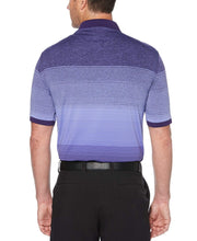 Mens Cooling Engineered Space Dye Stripe Polo with Chevron Polos