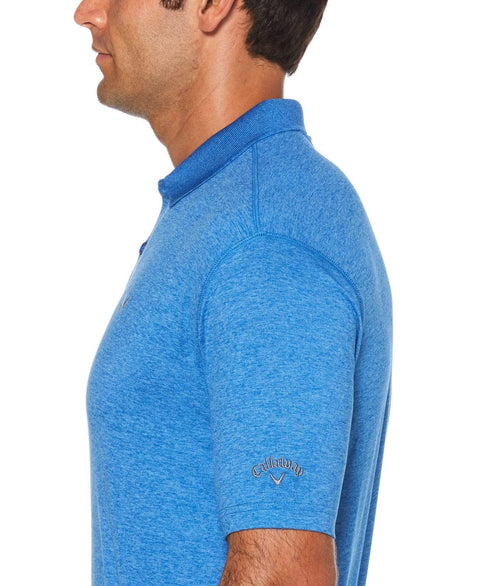 Mens Cooling Heathered Polo with Chevron Polos