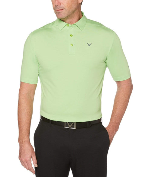 Mens Cooling Micro Hex Polo With Chevron Polos Jade Lime / S