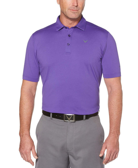 Mens Cooling Micro Hex Polo With Chevron Polos Purple Iris / XL