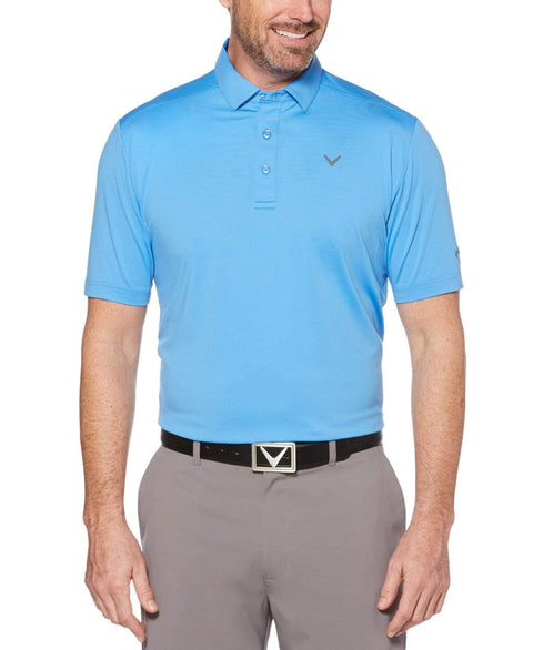 Mens Cooling Micro Hex Polo With Chevron Polos Scuba Blue / S