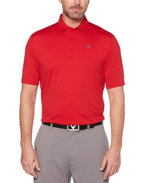 Mens Cooling Micro Hex Polo With Chevron Polos Tango Red / S