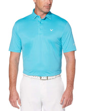 Mens Cooling Mini Ottoman Polo with Chevron Polos Scuba Blue / L