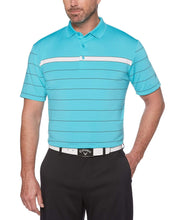 Mens Cooling Range Stripe Polo Polos Scuba Blue / M