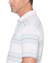 Mens Cooling Regimental Space Dye Stripe Polo with Chevron Polos Bright White / XXL