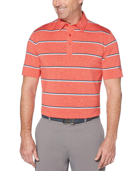 Mens Cooling Roadmap Stripe Polo Polos Bittersweet Heather / XXL