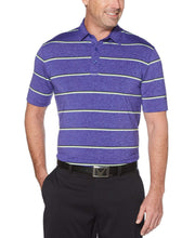 Mens Cooling Roadmap Stripe Polo Polos Purple Iris Heather / S