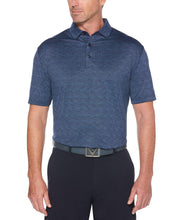 Mens Cooling Space Dye Jacquard Polo Polos Peacoat / M