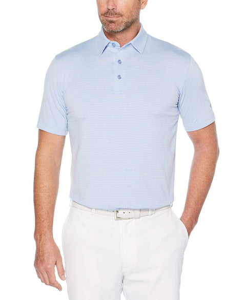 Mens Core Soft Micro-Striped Polo Polos Chambray / XXXL