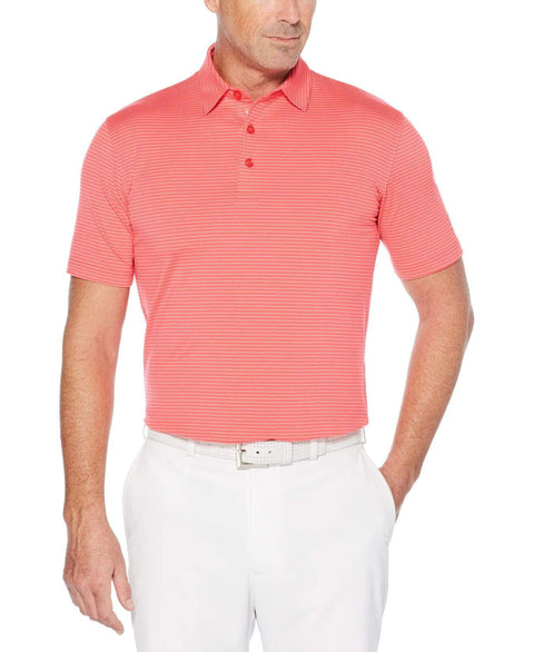 Mens Core Soft Micro-Striped Polo Polos Raspberry / XXXL