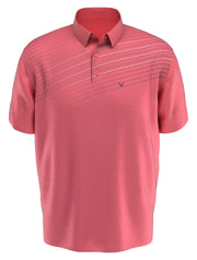 Mens Dashed Print Polo-Polos-Sunkist Coral-L-Callaway