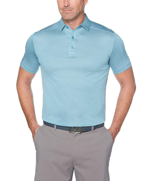 Mens Denim Jacquard Polo Polos Delphinium Blue / XXL