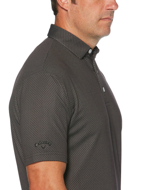 Mens Diamond Jacquard Polo (Black) 