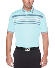 Mens Engineered Chest Stripe Polo Polos Aruba Blue / L