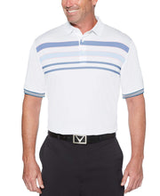 Mens Engineered Chest Stripe Polo Polos Bright White / XL