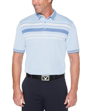 Mens Engineered Chest Stripe Polo Polos Brunnera Blue / XL