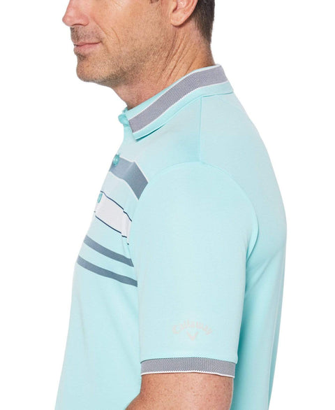 Mens Engineered Chest Stripe Polo Polos