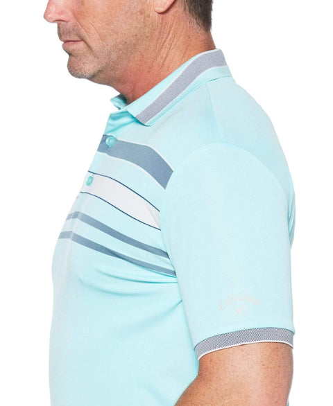 Mens Engineered Chest Stripe Polo Polos