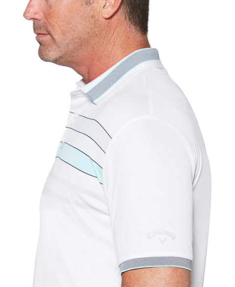 Mens Engineered Chest Stripe Polo Polos