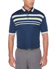 Mens Engineered Chest Stripe Polo Polos Medieval Blue / L