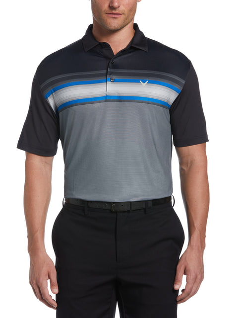 Engineered Energy Print Stripe Golf Polo (Caviar) 