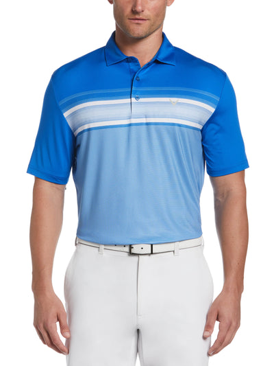 Engineered Energy Print Stripe Golf Polo (Magnetic Blue) 