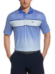 Engineered Gradient Stripe Golf Polo (Amparo Blue) 