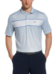 Engineered Gradient Stripe Golf Polo (Bright White) 