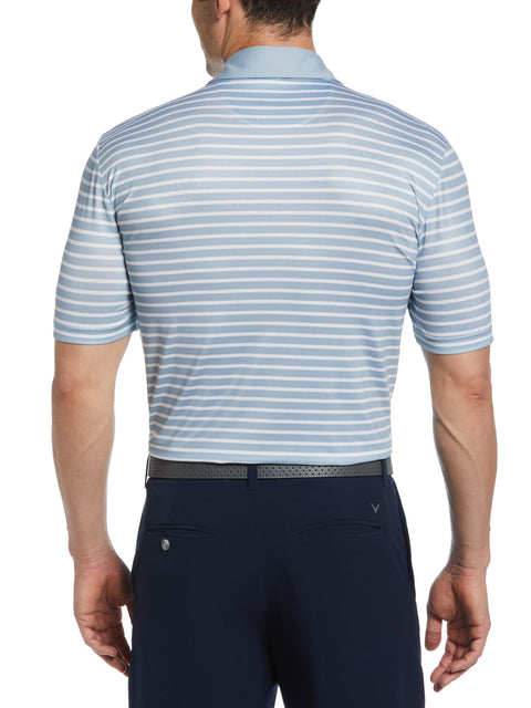 Engineered Gradient Stripe Golf Polo (Bright White) 