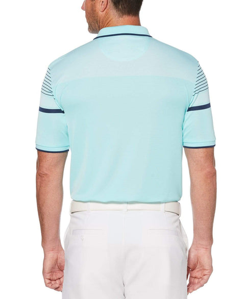 Mens Engineered Stripe Birdseye Polo Polos