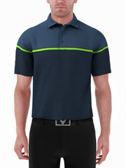 Mens Engineered Stripe Golf Polo-Polos-Real Teal-M-Callaway