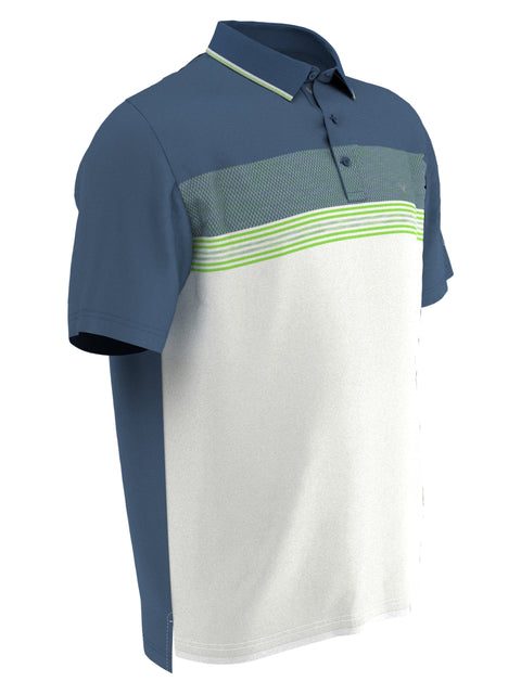 Mens Engineered Stripe and Micro Geo Print Golf Polo-Polos-Callaway