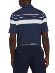 Engineered Ventilated Stripe Golf Polo (Peacoat) 