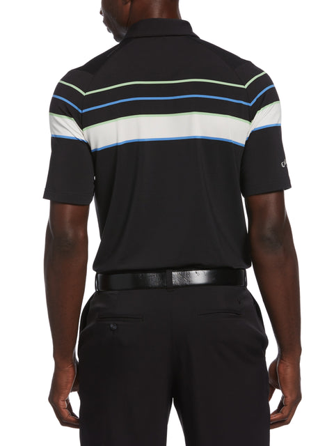 Engineered Ventilated Stripe Golf Polo (Caviar) 