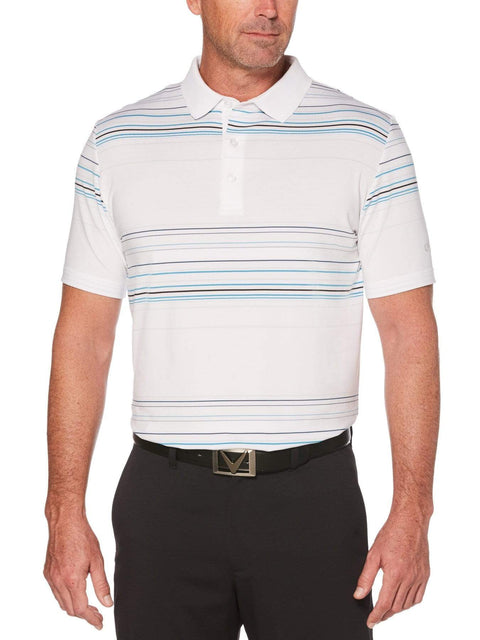 Mens Fine Line Roadmap Stripe Polo-Polos-Bright White-L-Callaway