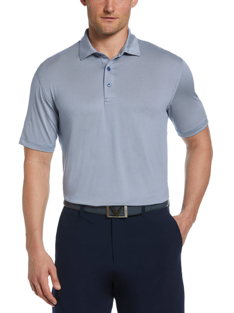 Fine Line Stripe Golf Polo (Blue Horizon) 