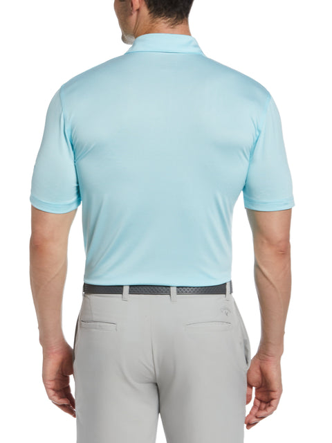 Fine Line Stripe Golf Polo (Santorini Blue) 