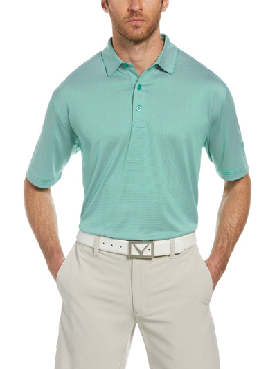 Mens Yarn Dyed Stripe Polo-Polos-Golf Green-M-Callaway