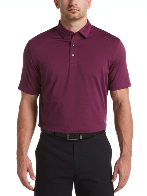 Mens Yarn Dyed Stripe Polo Polos Hollyhock / M