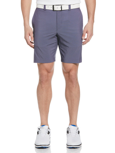 Flat Front Mini Texture Print Golf Short (Peacoat/Pink Sunset) 